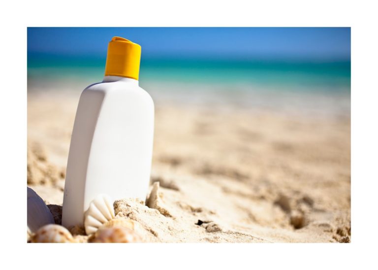 sunscreen on a beach